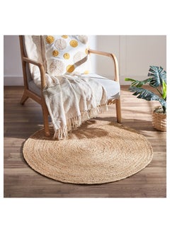 Buy Natura Round Hand Braided Jute Rug 90 x 90 cm in UAE