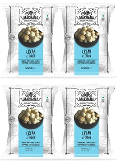 Buy Pack of 4 Cream & Onion Popped Lotus Seeds 25 Grams in UAE