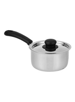 Buy Sauce Pan With Lid Silver/Black 7x6cm in UAE