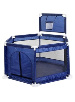 Buy Large Toddler Foldable Safety Baby Playpen with Basketball Hoop in UAE