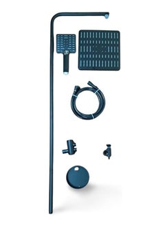 Buy Solex 2 in 1 Ruler Vertical Shower Set - Silver with Brass Shaft, Powerful Thermal Water Hoses - Black in Egypt