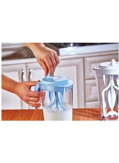 اشتري Trendy Mixer Pitcher Free Hand Blender, Milk Mixing Cup, Egg & Cream Beater Kitchen Tools Plastic Clear Blue في الامارات