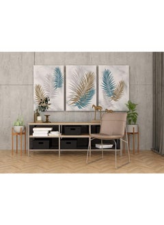 Buy Set of Set 3 Abstract decorative background poster with palm branches and leaves in boho style 60x40 in Egypt