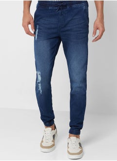 Buy Distressed Denim Jogger in UAE