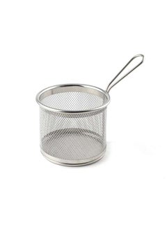 Buy 1 Piece Stainless Steel Round Fry Basket 15 cm Silver in UAE