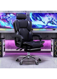 Buy Ergonomic Desk Computer Chair High Back Gaming Office Chair with Lumbar Support Adjustable Swivel Retractable Footrest and Arm-Rest in UAE