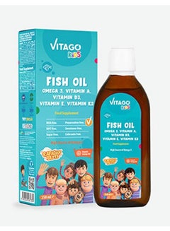 اشتري Kids Organic Orange Syrup Containing Fish Oil Omega 3 Vitamin A D3 E K2 150 ml في الامارات