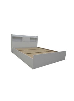 اشتري Supreme 180X200 King Bed With Storage Foil Lamited Strong And Sturdy Modern Design Wooden Single Bed Frame Furniture Quiet And Comfortable Beds - White في الامارات