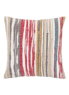 Buy Cotton Chindi Row Decorative Cushion Multicolour 40 x 40 cm 194333 in Saudi Arabia