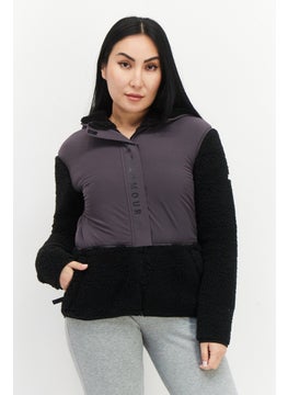 Buy Women Sportswear Fit Long Sleeve Hooded Outdoor Sweatshirts, Dark Grey/Black in Saudi Arabia