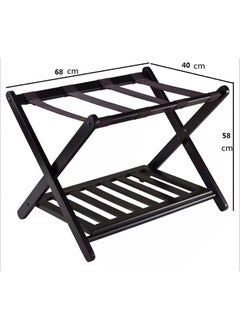 اشتري Horizontal Folding Clothes Rack Storage Organizer Plain Black في السعودية