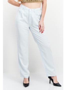 اشتري Women Tapered Fit Plain Jeans, Blue في الامارات