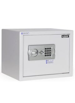 اشتري Large Safe Box with Digital Keypad Combination Lock and Emergency Keys for Business Office Home A4 Documents Passports Cash Money Jewelry Valuables Size 30x38x30cm(White) في الامارات