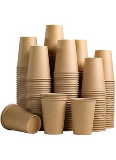 Buy 210 Count 12 Ounce Disposable Kraft Paper Coffee Cups - Unbleached Brown Cups for Hot or Cold Beverages, Ideal for Parties, Home, or Office Use in Saudi Arabia