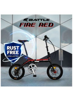 Buy Battle 16 Inch Lightweight Folding Bike - Foldable Bicycle for Men & Ladies & Kids in UAE