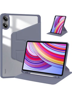 Buy Rotating Case Compatible with Redmi Pad Pro 12.1 inch/ Xiaomi Poco Pad 12.1 inch,360 Degree Rotating Stand Cover, Multi-Angle Viewing Folio Cover with Pencil Holder Purple in Saudi Arabia