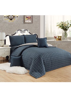 Buy Sleep Night 4 Pieces Comforter Set Single Size 160 X 210 Cm Dual color Reversible Bedding Set for All Seasons in Saudi Arabia