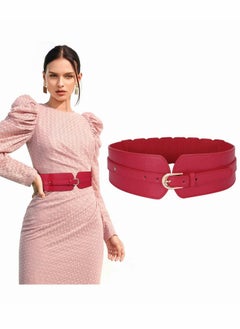 اشتري Womens Wide Elastic Waist Belt,Ladies Stretch Cinch Belt for Dress with Fashion Layered Back في السعودية