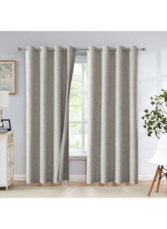 Buy Curtains House Linen 100% Blackout Fully Darkness For Room Thermal Insulated Fabric Steel Grommets 1 Piece in Egypt