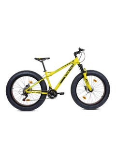 Buy Vaux Joggers Fat Bike Cycle for Men with 21 Speed Gear & Aluminum Alloy Frame - Big Tyre Cycle for Boys 15 Years with 26x4.0inch Tyres - Lockout Front Suspension Fork & Double Disc Brakes - Yellow in UAE