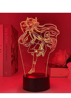 Buy Multicolour Genshin Impact Lamp Cool 3D Illusion Game Night Lamp Home Room Decor Acrylic LED Light Birthday Gift Lamps Hutao in UAE