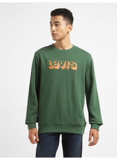 Buy Men's Typography Green Crew Neck Sweatshirt in Egypt