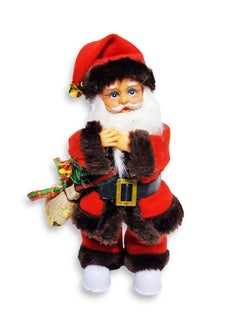 اشتري Santa Claus Musical Christmas Doll in Plaid Clothes, Electric Singing Christmas Ornament Doll with Plush Bag Battery Operated Christmas Gift for Boys Girls, Christmas Supplies, Use as Figurine or Musical Toy في مصر