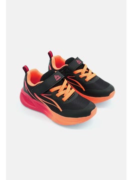 Buy Kids Boy Velcro Light Shoes, Black/Red/Orange in UAE