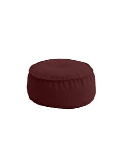 Buy Linen Round Ottomans Floor Cushion Maroon Red in Saudi Arabia