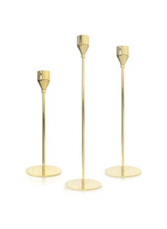 Buy Candlestick Holders for Taper Candles, Set of 3 Taper Candle Holders for Candlesticks, Ideal for Home Décor, Wedding, Birthday Party, Date Night, Dinning or Other Special Occasions (Rose Gold) in Saudi Arabia