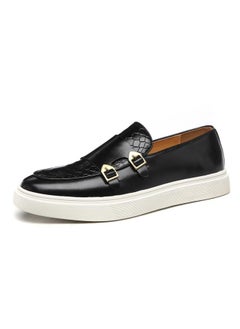 Buy Summer New Loafers Men's Fashionable Slip-on Men's Shoes Casual Leather Shoes British Style Leg Breathable Sneakers in Saudi Arabia