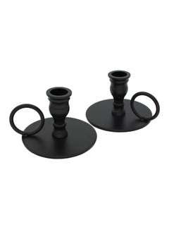 اشتري Matte Black Candle Holders Set of 2 for Taper Candles, Decorative Candlestick Holder for Wedding, Dinning, Party, Fits 3/4 inch Thick Candle&Led Candles (Metal Candle Stand) في السعودية