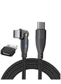 اشتري USB C to USB C Fast Charging Cable 2M 60W with USB A Adapter, 20V3A 180° Rotating Fast Charge Cable, Nylon Braided Fast Charging Cord Type C Compatible with MacBook Pro Air, iPad Pro, Samsung Galaxy في السعودية