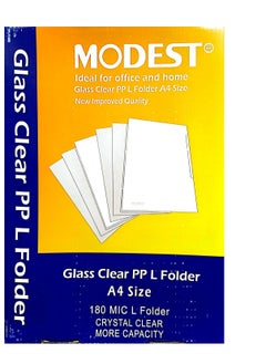 Buy 200-Piece A4 L Shape Folder Clear in UAE