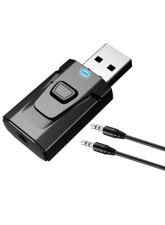 Buy USB Bluetooth 5.0 Transmitter Receiver, 4 in 1 Mini Wireless Audio Adapter, 3.5mm Bluetooth AUX Adapter Car Bluetooth Receiver for TV PC Headphone Speaker Car/Home Stereo System in UAE
