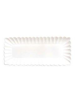 Buy Microwave and Dishwasher Safe Porcelain Serving Platter White 36 x 16 cm R2912 in Saudi Arabia