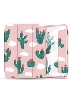 اشتري Case for iPad 10.2 or Air 3 10.5 2019 Auto Sleep/Wake with Pencil Holder Anti Scratch Soft TPU Floral Protective Shockproof Tablet Case - Pink في الامارات