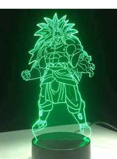 اشتري 3D Multicolor Night Light Dragon Ball Super Saiyan Goku Action Figure 3D Phantom Table Lamp 7/16 Color Change Multicolor Night Light Child Gift Broly في الامارات