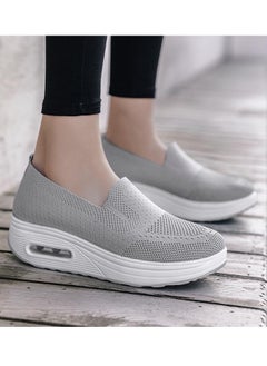 Buy Fashion Ladies Slip On Thick Sole Air Cushion Shoes Rocking Shoes Dance Shoes Soft Sole Comfortable Women's Shoes in UAE