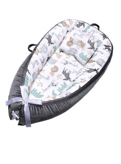 اشتري Baby Lounger Nest Portable Baby Bassinet Ultra Soft Breathable Newborn Lounger with Pillow Adjustable في السعودية