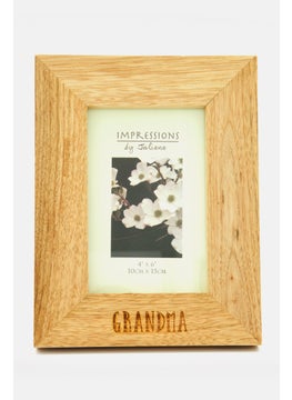 اشتري Flat Edge Oak Effect Wooden Photo Frame, Beige في الامارات