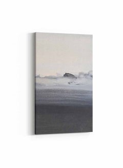 Buy Framed Canvas Wall Art Stretched Over Wooden Frame, Shades Of Grey Abstract Painting, For Home, Living Room, Office Decor in Saudi Arabia