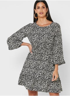 Buy Printed Fit & Flare Dress in Saudi Arabia