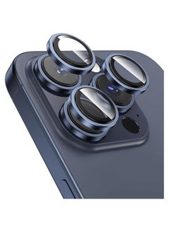 اشتري Camera Lens Protector for iPhone 15 Pro Max [Keep Lens Original Design] 9H Tempered Anti-Scratch High Definition Glass Camera Cover Screen Protector Metal (Blue) في السعودية