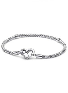Buy Pandora Moments Jewelry Women's 925 Silver Heart Studded Bracelet 592453C00 in UAE