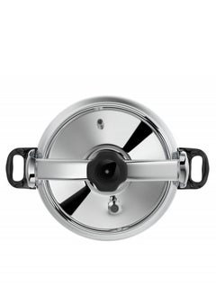 Buy Pressure Cooker Made Of Stainless Steel Silver/Black in Saudi Arabia