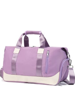 Buy Sports Gym Bag for Women, Travel Duffel Bag with Wet Pocket & Shoes Compartment Weekender Bag(Purple) in UAE