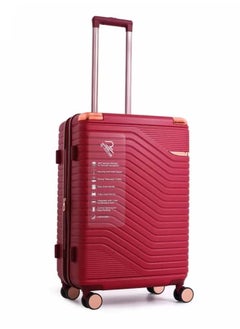 Buy Reflection Saphir Premium Quality ABS Suitcase Lightweight Hardshell Metalic Corner Vertical Series Travel Luggage Trolley with 4 Spinner Wheels and TSA Lock 20 Inch 51 CM Wine Red in Saudi Arabia