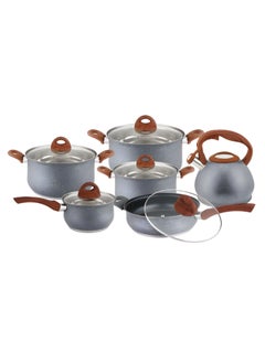 Buy Goldensea 12pcs Pots and Pans Cookware Set, 3 Layers Botton, Used for Induction, Electric Stove, Gas and Radiant Cooker in UAE