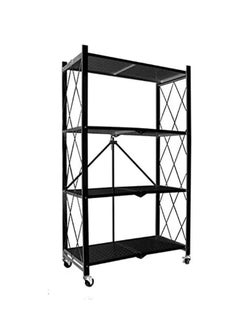 اشتري Multi-Shelf Foldable Collapsible Organizer Rack On 4'' Wheel Casters Storage Shelves For Garage Kitchen Home Closet في مصر